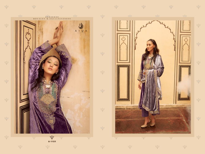 Sitaray By Aiqa Designer Velvet Embroidery Salwar Kameez Wholesale Price In Surat